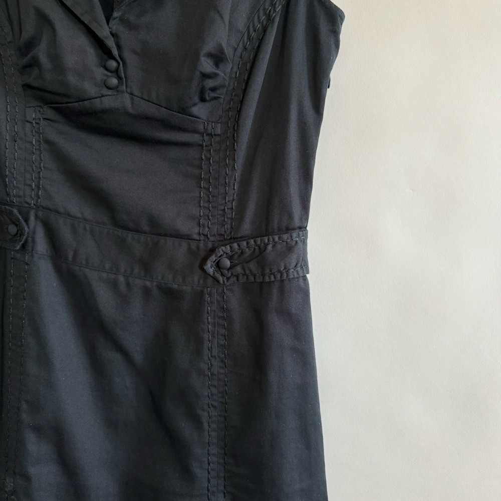 Ted Baker 90s Y2K Black Dress Whimsigoth Pin Up Size 1 Small Rockabilly Pleated - Picture 5 of 14